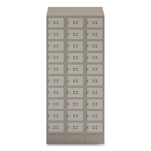 Triple Continuous Metal Locker Base Addition, 35w X 16d X 5.75h, Tan